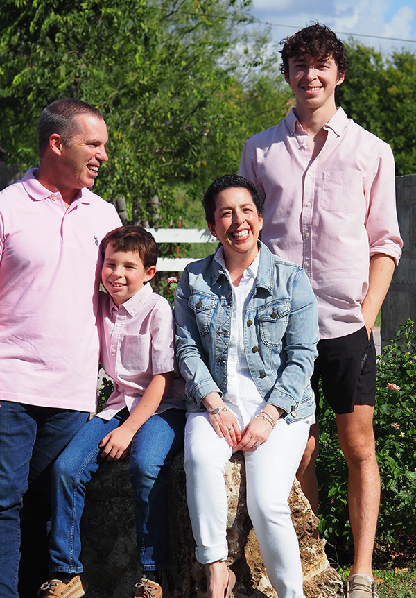 Rebecca Castillo's family photo with husband and two children